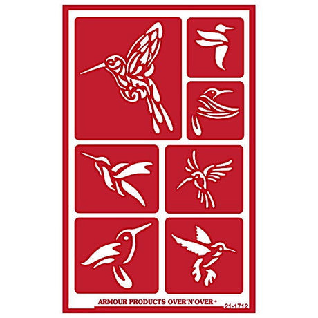 Stencil Over N Over Hummingbirds - Stained Glass Express 