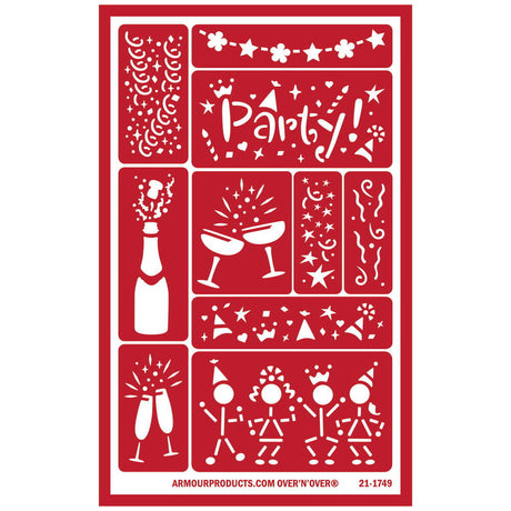 Stencil Over N Over Let's Party! - Stained Glass Express 