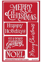 Stencil Over N Over Merry Christmas S - Stained Glass Express 