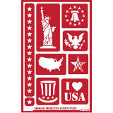 Stencil Over N Over Patriotic - Stained Glass Express 