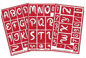 Stencil Over N Over Scripty Upper Case, 3 Pack - Stained Glass Express 