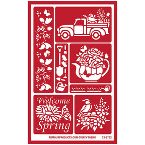 Stencil Over N Over Welcome Spring - Stained Glass Express 