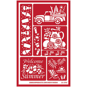Stencil Over N Over Welcome Summer - Stained Glass Express 