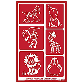Stencil Over N Over Zoo Animals - Stained Glass Express 