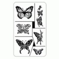 Stencil Rub N Etch Butterflies - Stained Glass Express 