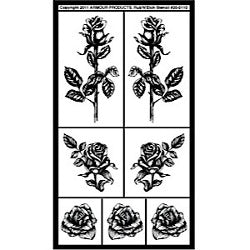 Stencil Rub N Etch Detailed Roses   LTD - Stained Glass Express 