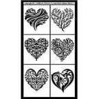 Stencil Rub N Etch Fancy Hearts - Stained Glass Express 