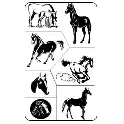 Stencil Rub N Etch Horses Stencil - Stained Glass Express 