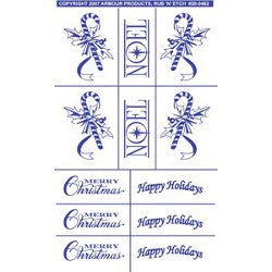 Stencil Rub N Etch Noel Holiday - Stained Glass Express 