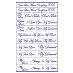 Stencil Rub N Etch Romantic Words - Stained Glass Express 