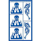 Stencil Rub N Etch Skulls & Flames - Stained Glass Express 