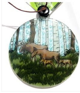 Sun Catcher Moose Family - Stained Glass Express 