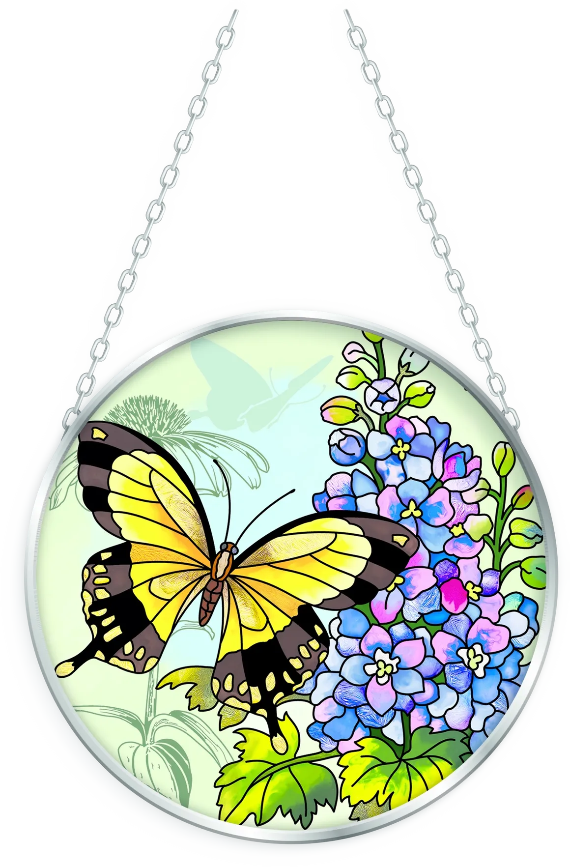 Swallowtail Butterfly in Garden Suncatcher - Stained Glass Express 