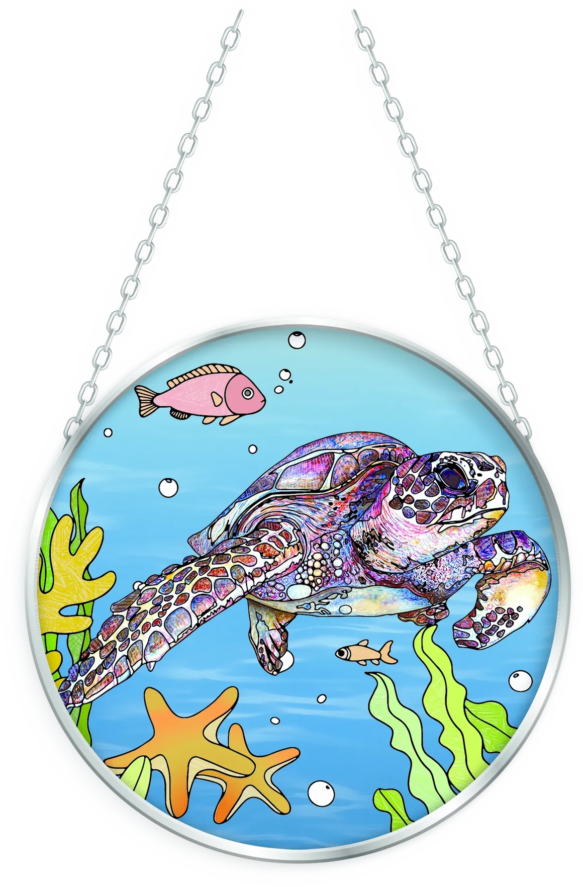Swimming Sea Turtle Suncatcher - Stained Glass Express 