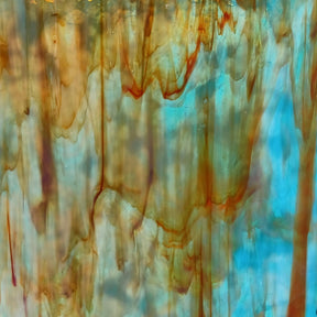 Teal, Burnt Red and White Mottle