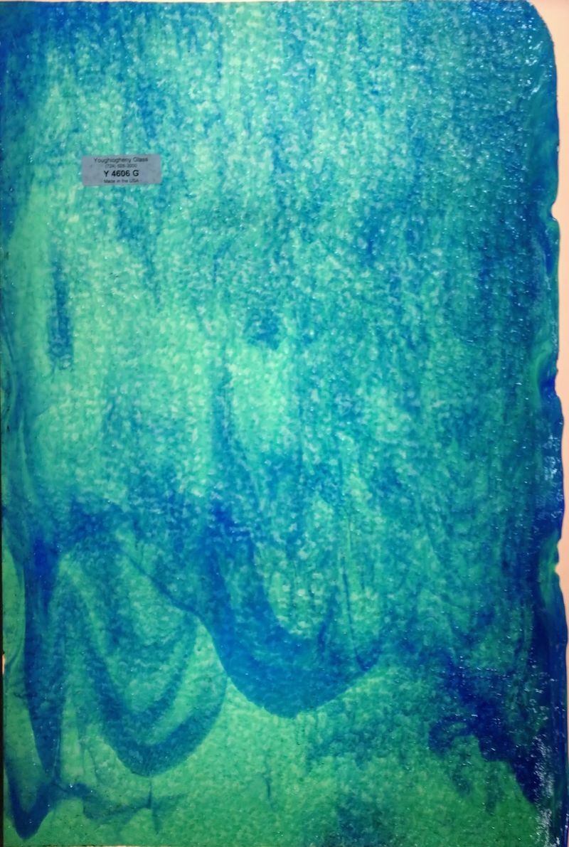 Teal Cathedral with Cobalt Blue Streaks Granite - Stained Glass Express 