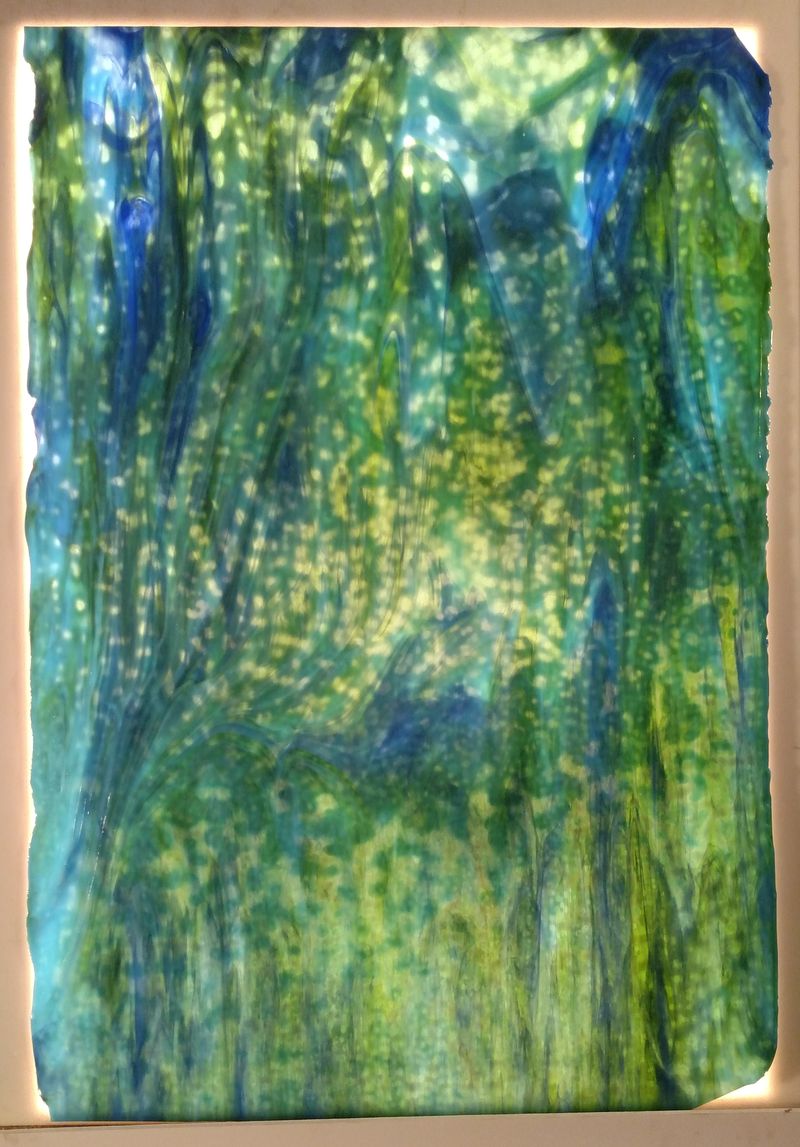 Turquoise Opal, Cobalt Blue and Green Tiffany Repro Glass - Stained Glass Express 