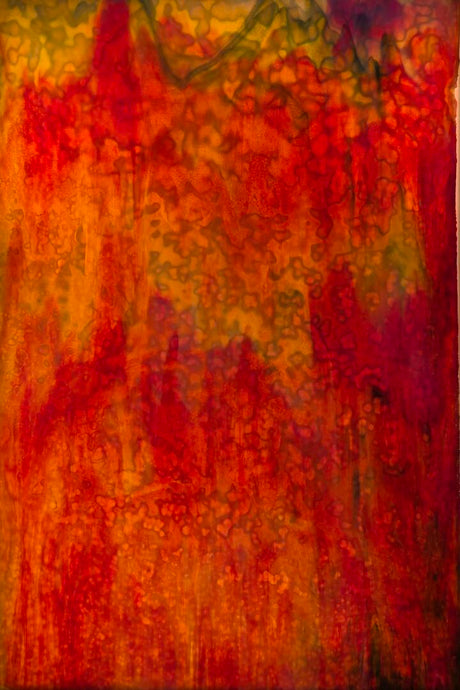 Red, Orange, Yellow on White with Green