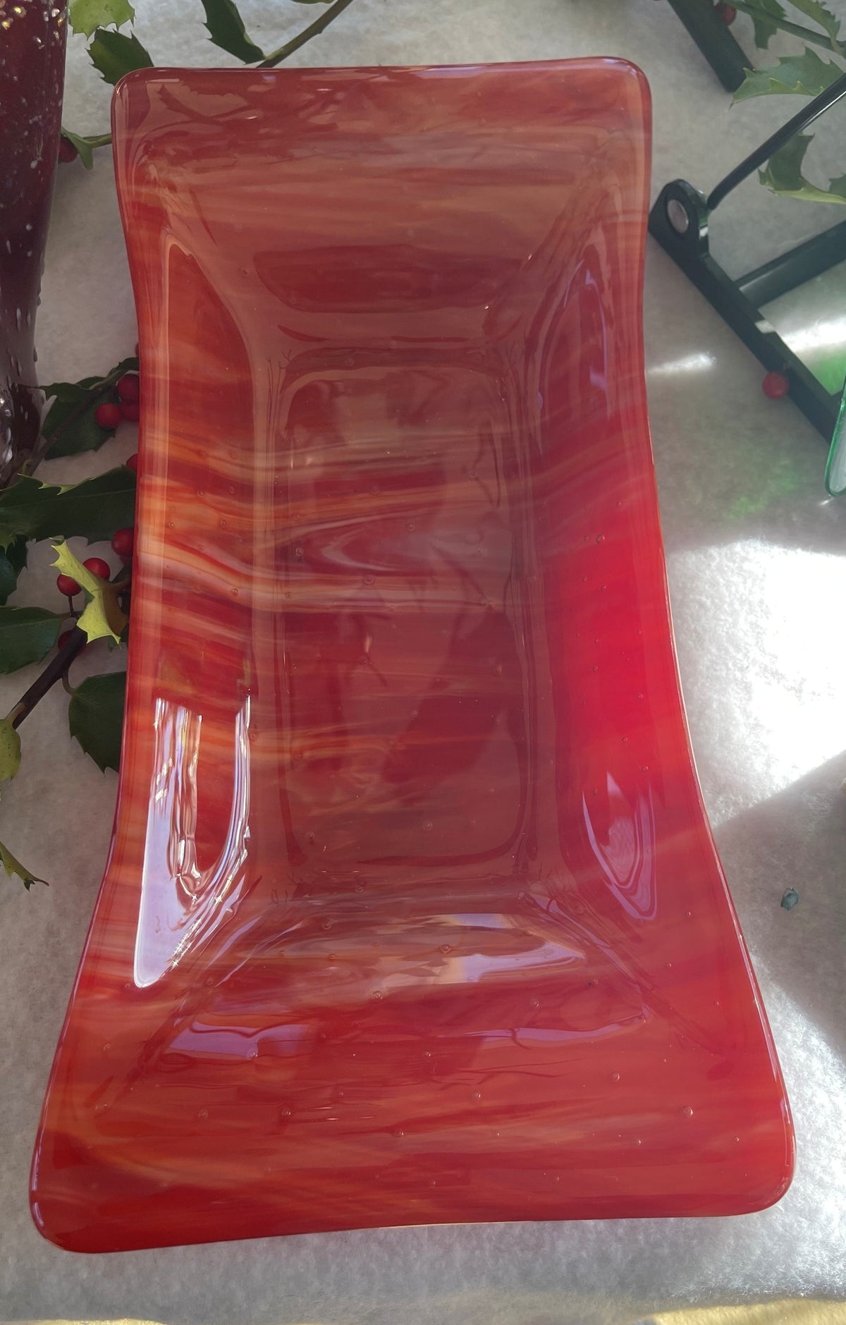 Dish Red Wispy 6x12" (Copy)