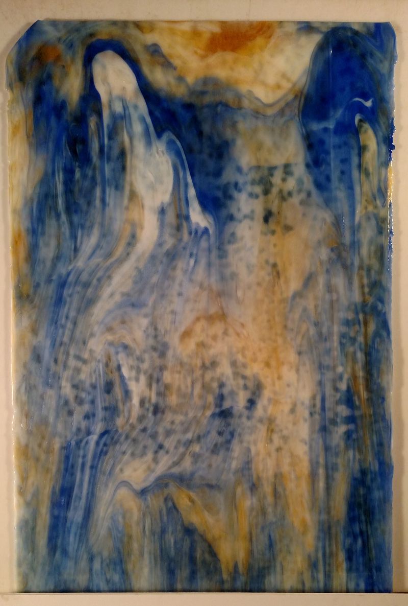 White Opal Cobalt Amber - Stained Glass Express 