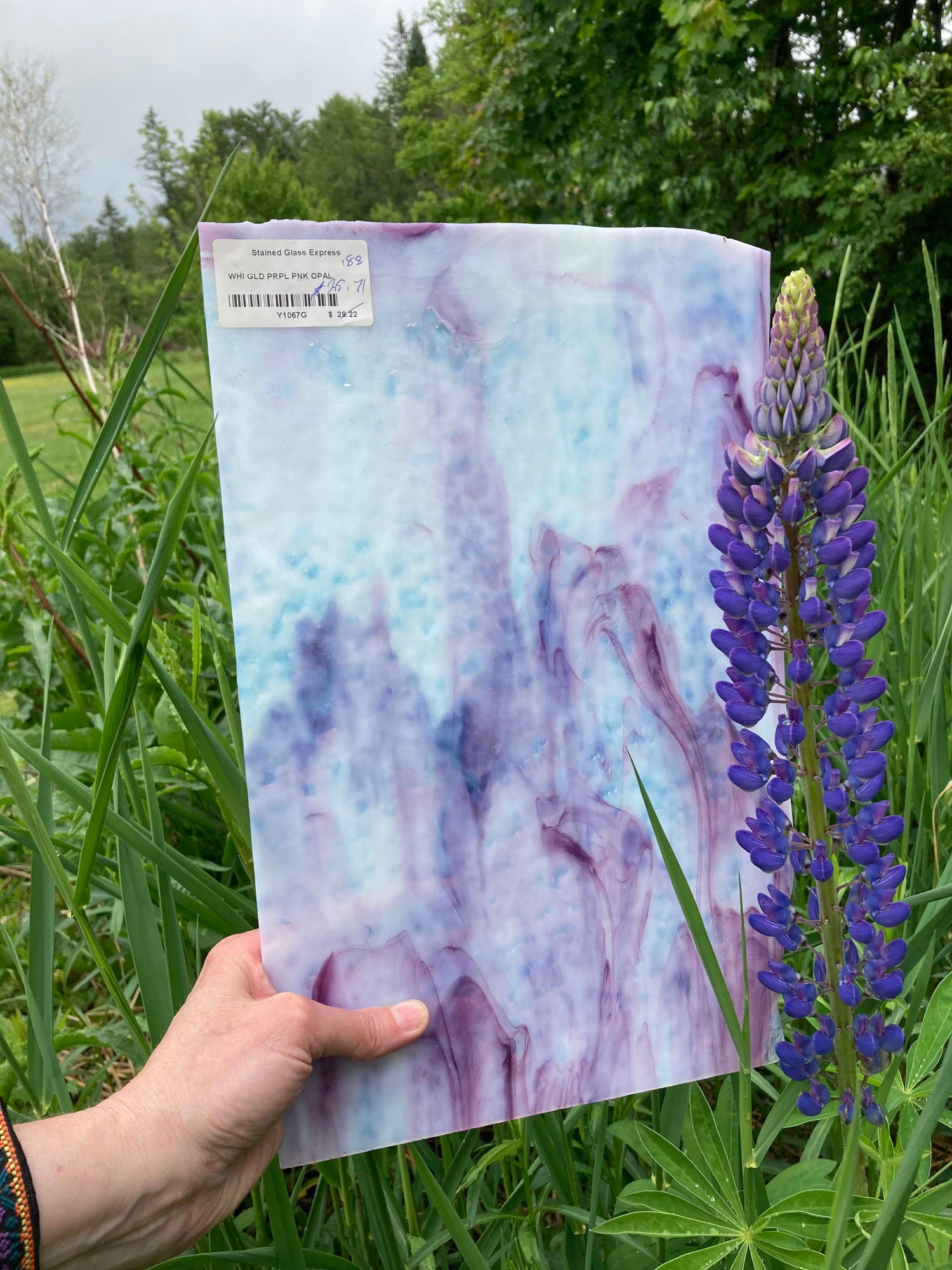 White Opal, Gold Purple, Pink Streaks  Granite - Stained Glass Express 