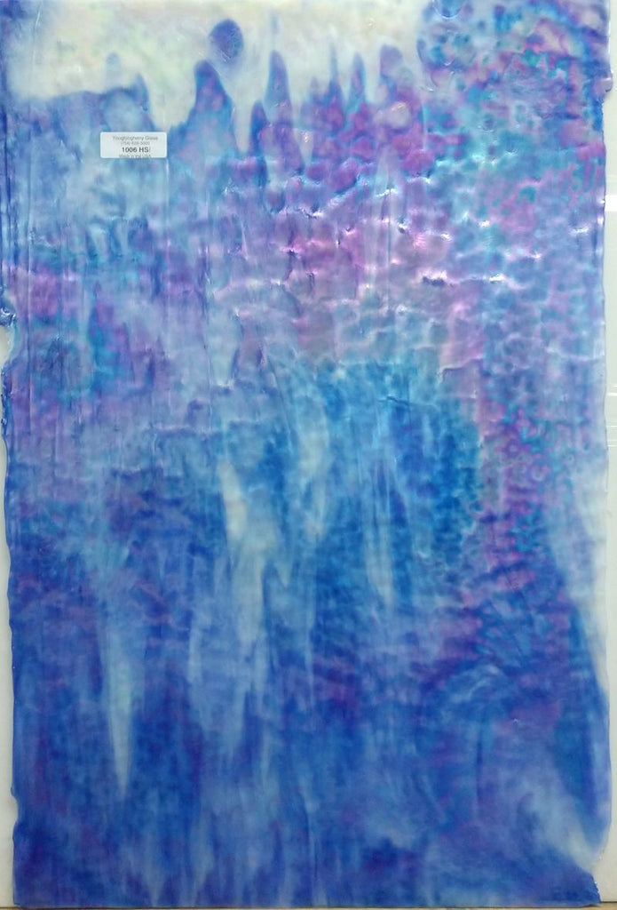 White Opal and Cobalt Blue High Strike Irid - Stained Glass Express 