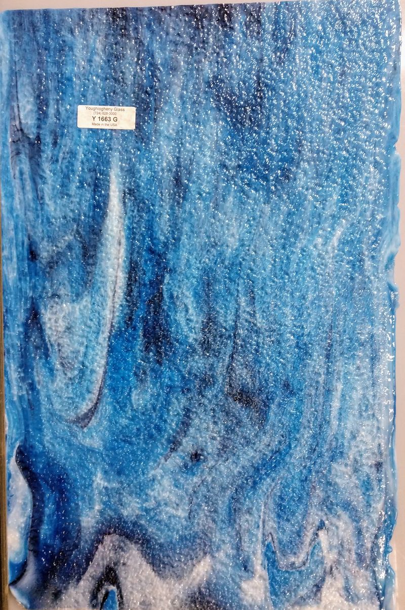 White Opal with Blue and Purple Streaks Granite - Stained Glass Express 