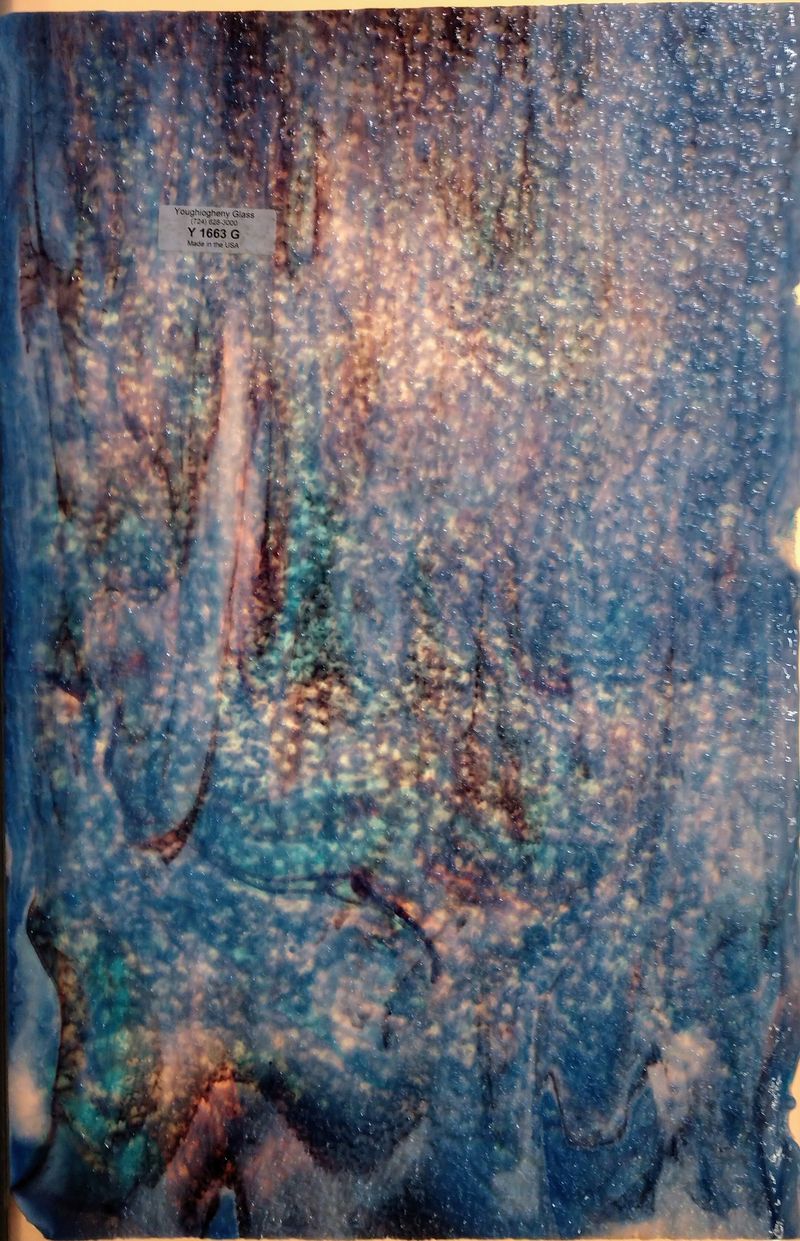 White Opal with Blue and Purple Streaks Granite - Stained Glass Express 