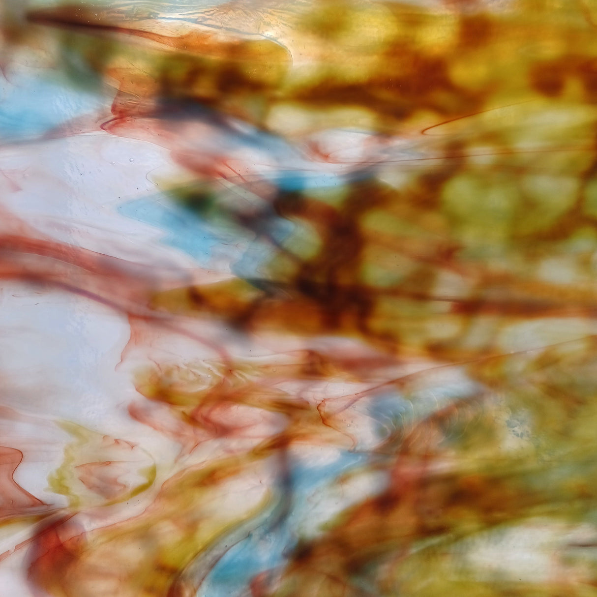 White Opal with Turquoise, Ruby, Silver Yellow