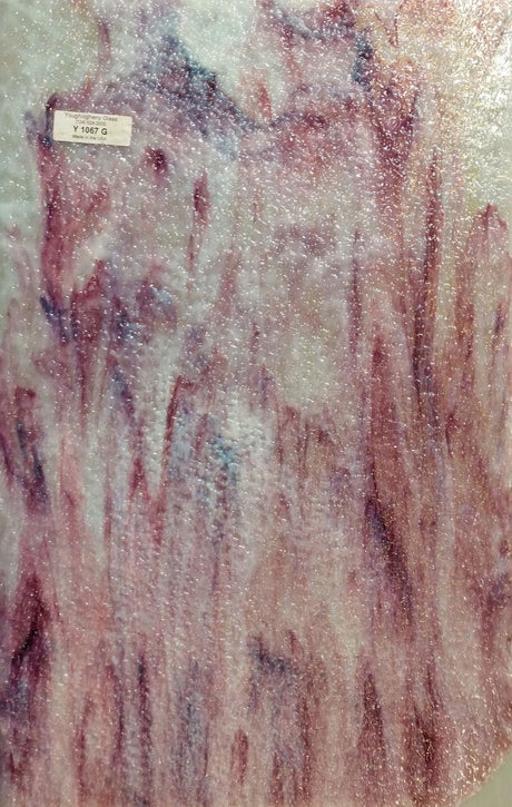 White W/Gold Purple & Pink Streaks - Stained Glass Express 