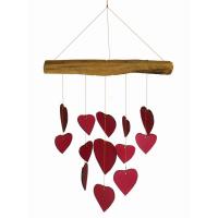 Wind Chime Red Hearts - Stained Glass Express 