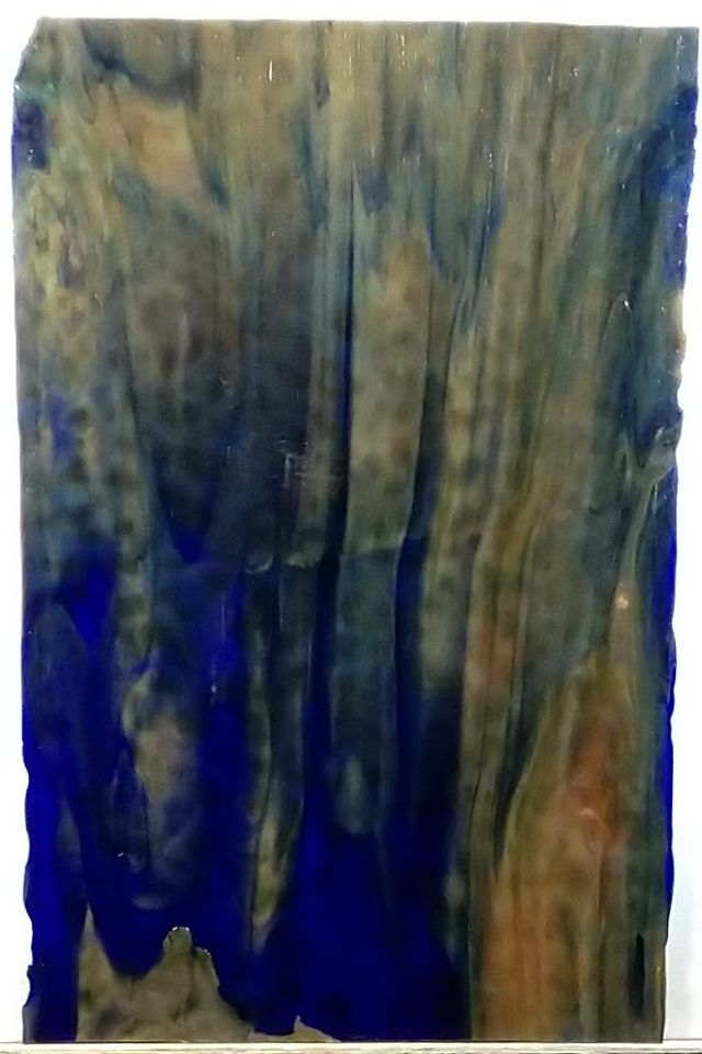 Yellow w/ Cobalt Blue True Dichro - Stained Glass Express 