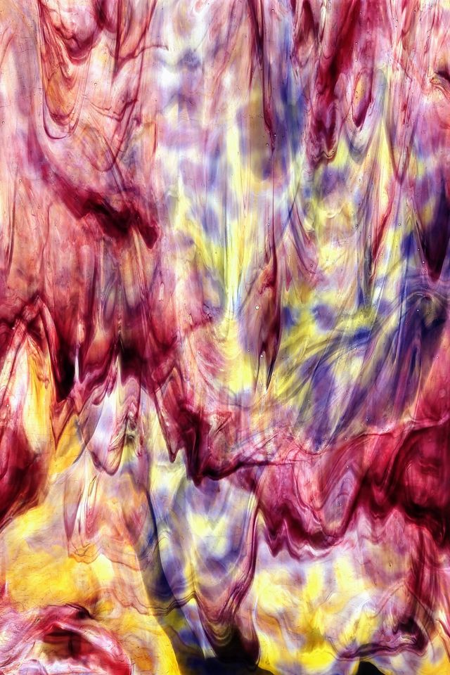 Yellow w/ Deep Red and Purple True Dichro - Stained Glass Express 