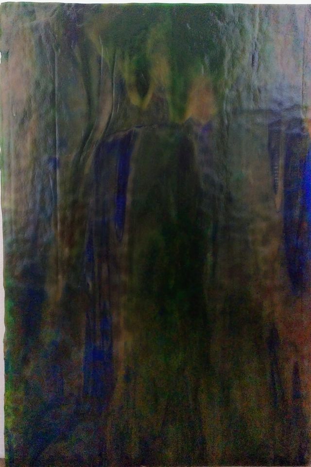 Yellow w/ Emerald Green, Cobalt Blue True Dichro - Stained Glass Express 