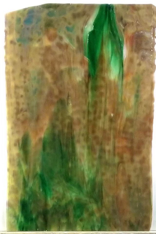 Yellow w/ Emerald Green True Dichro - Stained Glass Express 
