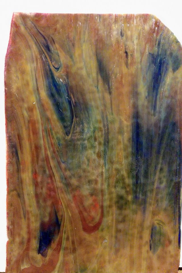 Yellow w/ Red and Cobalt Blue True Dichro - Stained Glass Express 