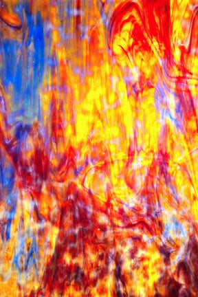 Yellow w/ Red and Cobalt Blue True Dichro - Stained Glass Express 