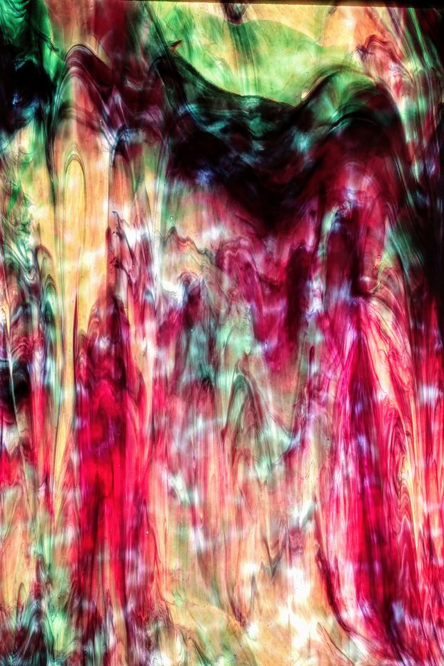 Yellow w/ Red and Emerald Green True Dichro - Stained Glass Express 