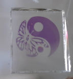 Yin Yang Butterfly Dichroic Decal 33 COE - Stained Glass Express 