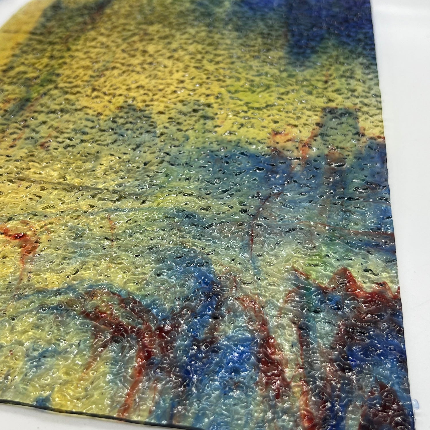 Amber with Blue, Red, Green and White Granite