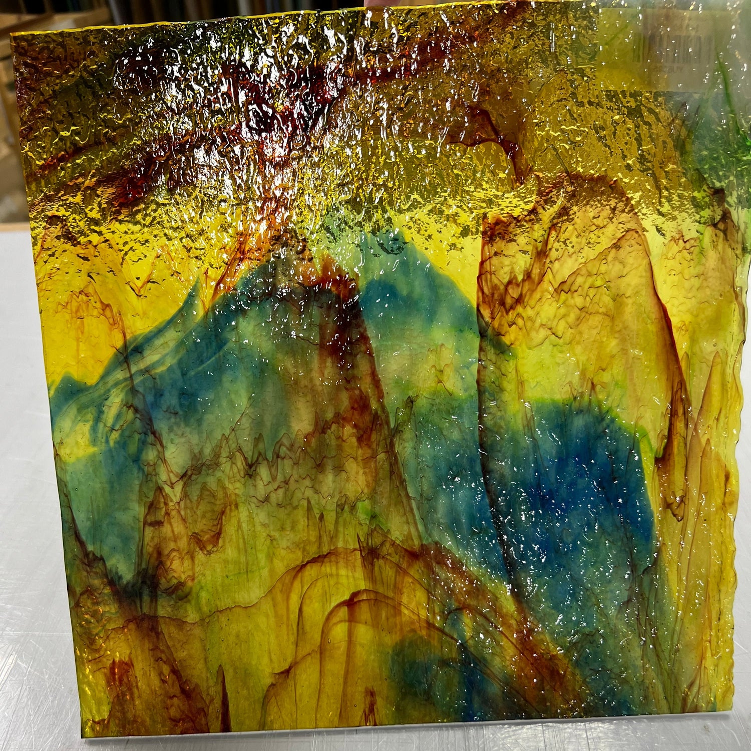 Blue, Yellow, Red, Orange, Pink Granite