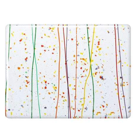 90 COE Clear with Mardi Gras Frit and Streamers