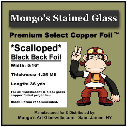 Foil Scalloped Black Back 5/16" 1.25 MIL
