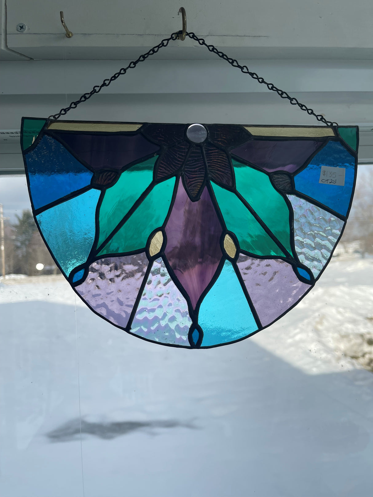 Half Oval Purple Green Blue