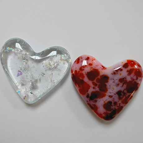 glass hearts from 9 heart casting mold