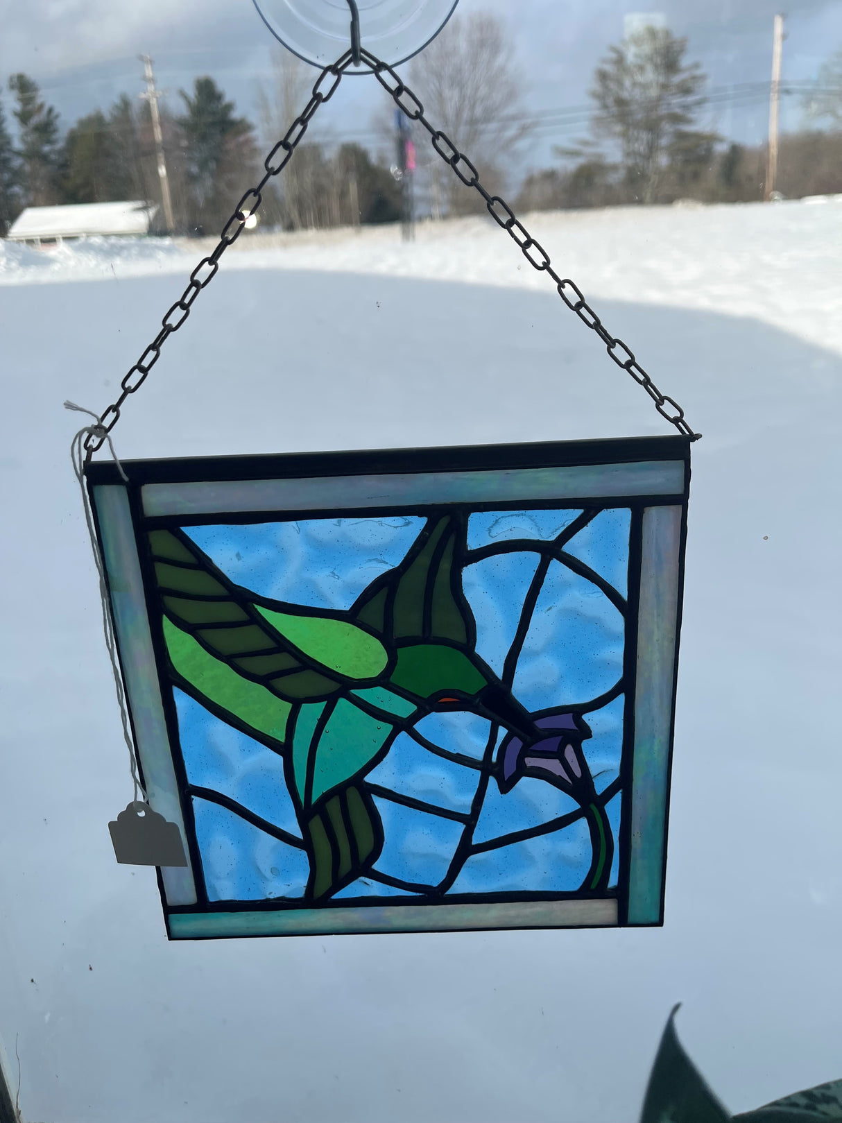 Square Flower w/Hummer