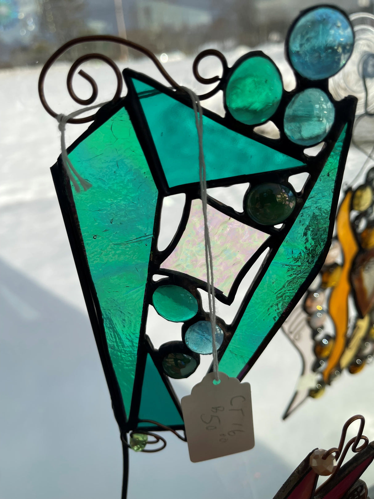 PLANT STAKE TEAL IRID