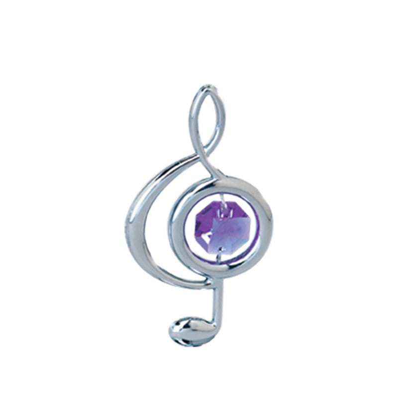 Chrome Plated Small Treble Clef Ornament