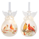 Ornament LED Glass Cardinal Angel