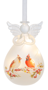 Ornament LED Glass Cardinal Angel